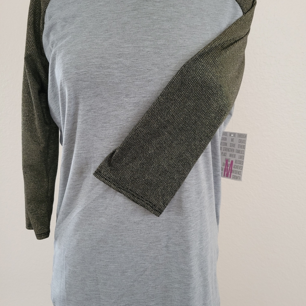 Lularoe Elegant Randy. Grey/Gold. Medium